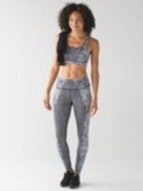 Lululemon Wunder Under Florence Speed 50 G White Black (Size 4)